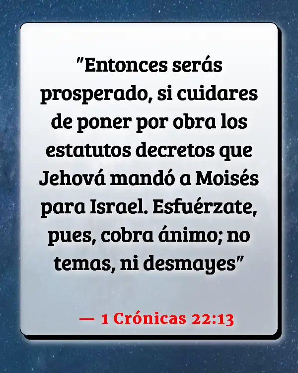 Versículos De La Biblia   	Valentía  (1 Crónicas 22:13)