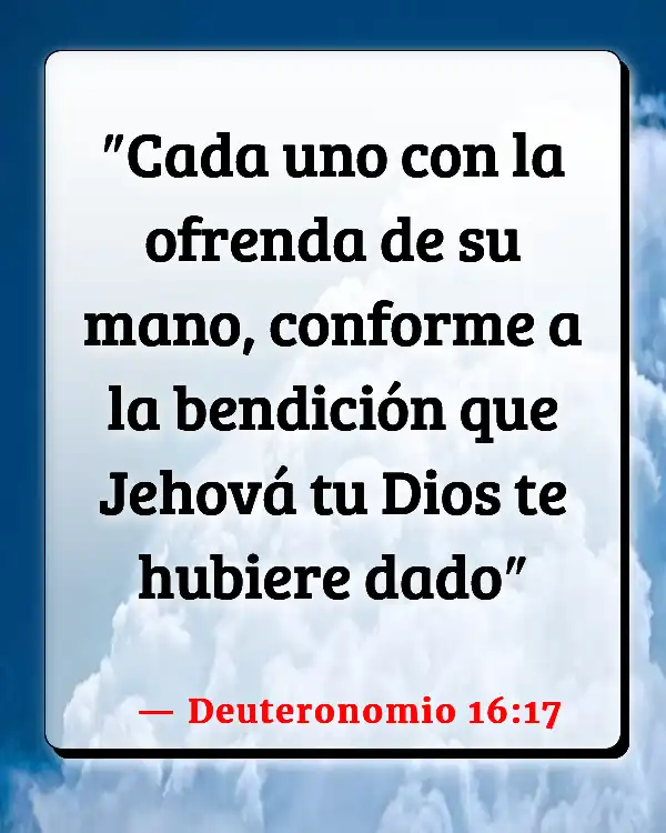 Versículos De La Biblia   	Ofrendas  (Deuteronomio 16:17)
