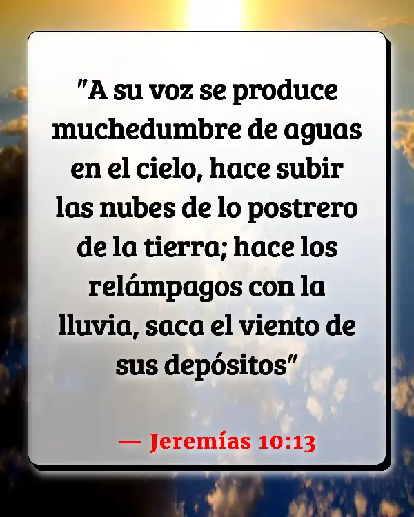 Versículos De La Biblia   	Lluvia  (Jeremías 10:13)