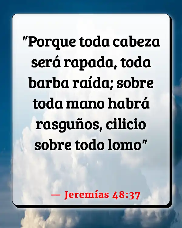 Versículos De La Biblia   	Calvicie  (Jeremías 48:37)