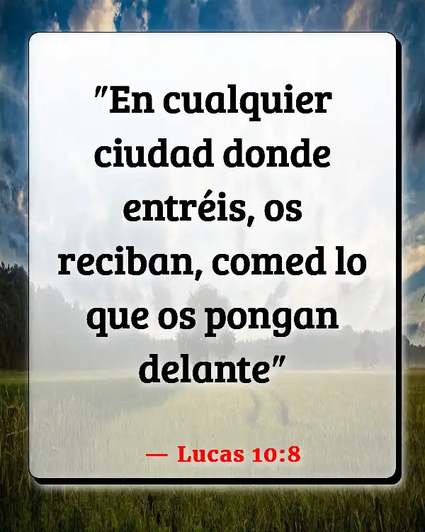 Versículos De La Biblia Poner la otra mejilla (Lucas 10:8)