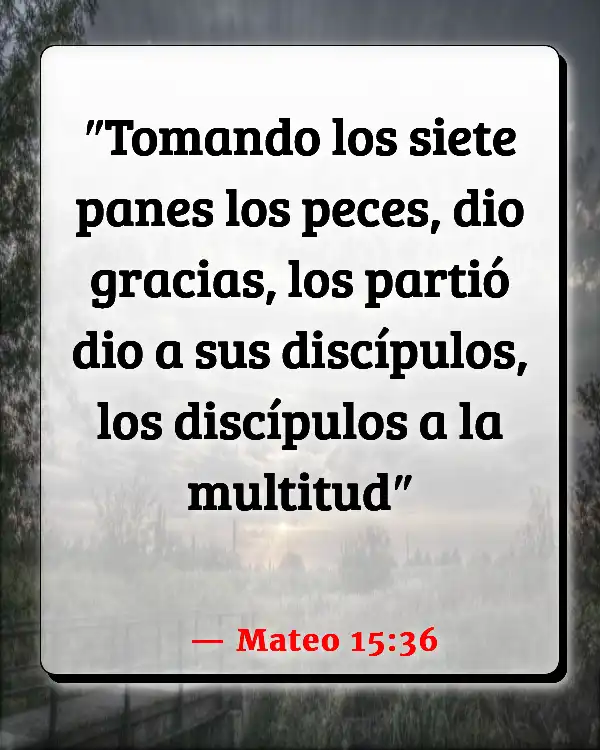 Versículos De La Biblia Orar por la comida (Mateo 15:36)