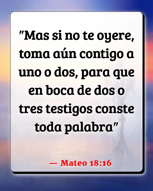 Versículos De La Biblia Resolver conflictos dentro de la iglesia (Mateo 18:16)