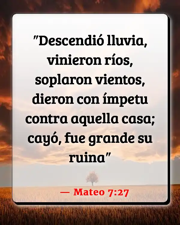 Versículos De La Biblia   	Lluvia  (Mateo 7:27)