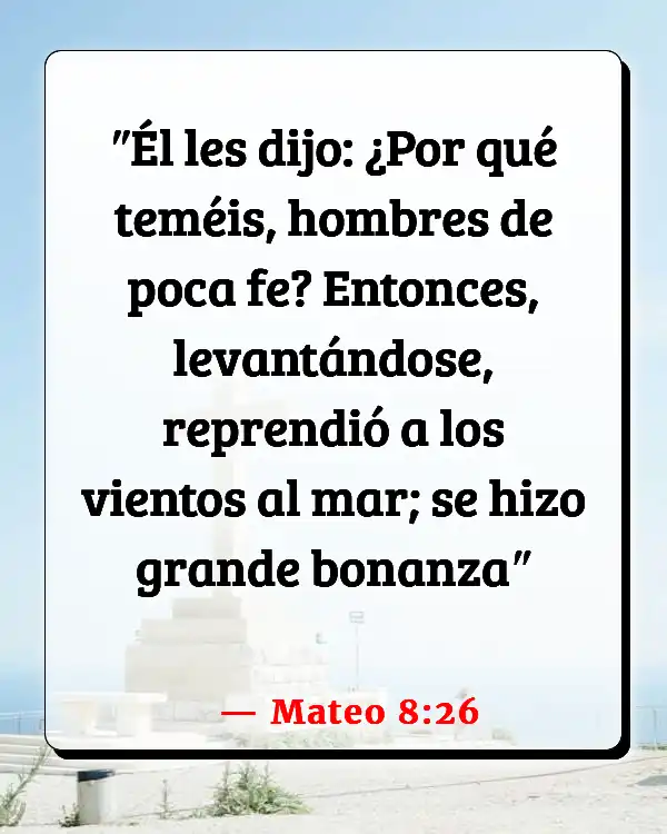 Versículos De La Biblia La gente la falta de fe (Mateo 8:26)
