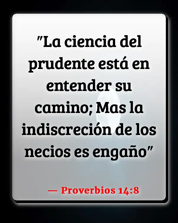 Versículos De La Biblia Sabiduría y conocimiento (Proverbios 14:8)