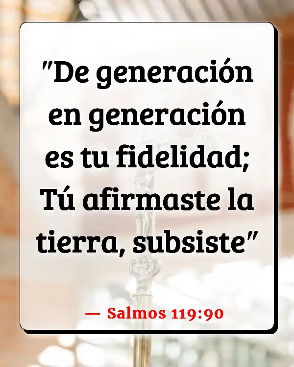 Versículos De La Biblia La fidelidad de Dios (Salmos 119:90)