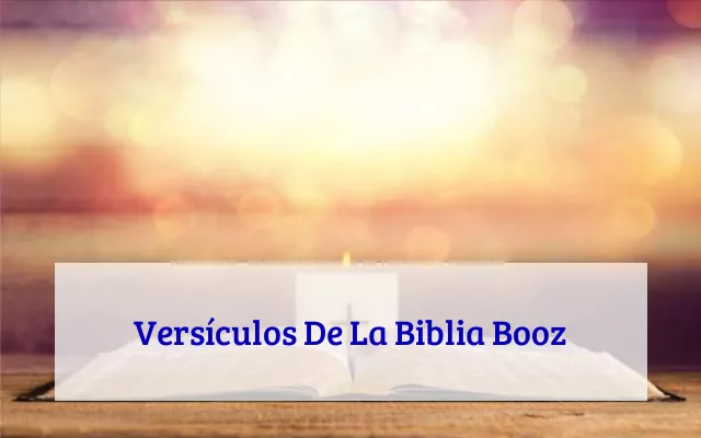 Versículos De La Biblia Booz