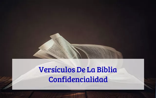 Versículos De La Biblia Confidencialidad