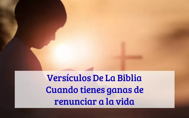 Versículos De La Biblia Cuando tienes ganas de renunciar a la vida