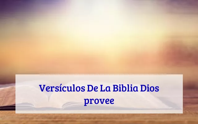 Versículos De La Biblia Dios provee