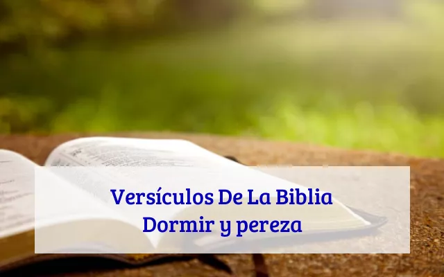 Versículos De La Biblia Dormir y pereza