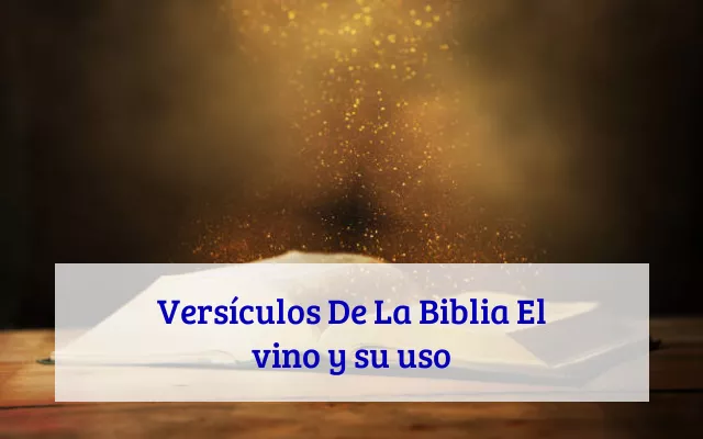 Versículos De La Biblia El vino y su uso