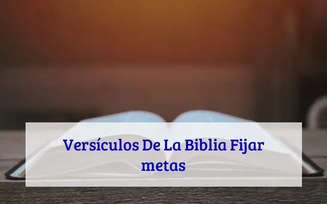 Versículos De La Biblia Fijar metas