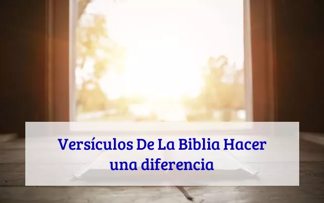 Versículos De La Biblia Hacer una diferencia