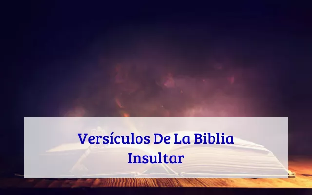 Versículos De La Biblia Insultar