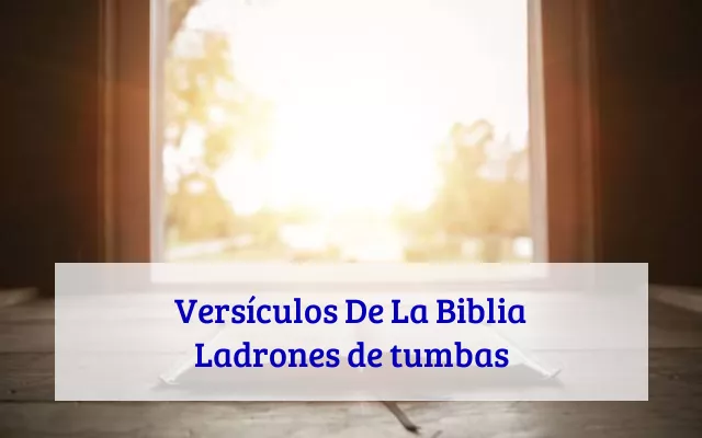Versículos De La Biblia Ladrones de tumbas