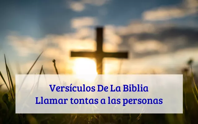 Versículos De La Biblia Llamar tontas a las personas