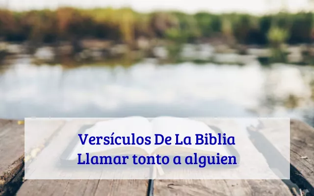 Versículos De La Biblia Llamar tonto a alguien