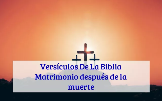 Versículos De La Biblia Matrimonio después de la muerte