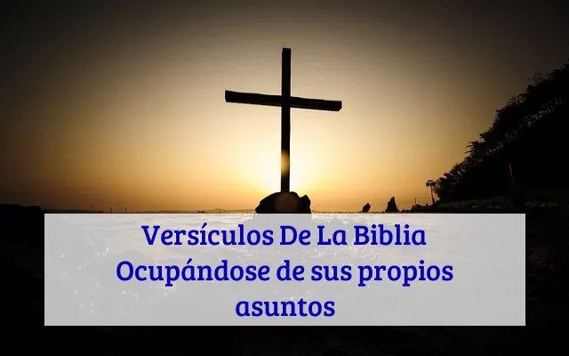 Versículos De La Biblia Ocupándose de sus propios asuntos