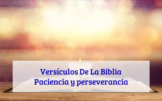 Versículos De La Biblia Paciencia y perseverancia
