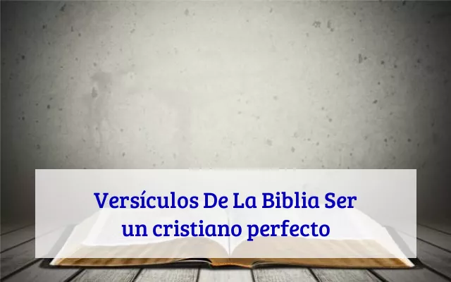Versículos De La Biblia Ser un cristiano perfecto