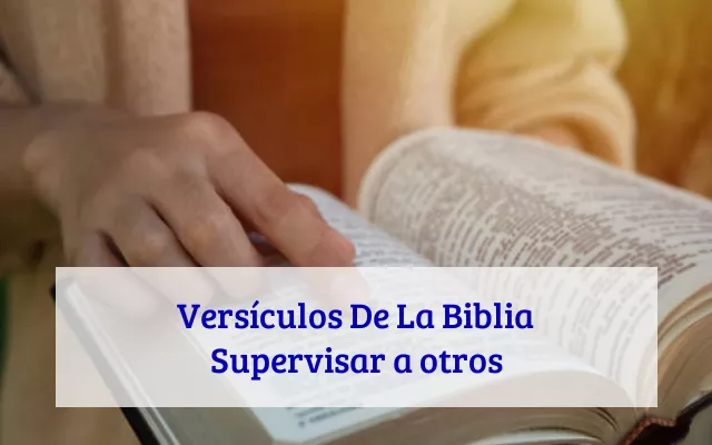 Versículos De La Biblia Supervisar a otros