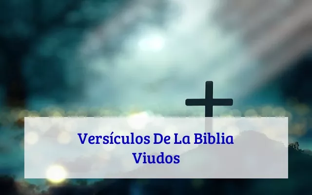 Versículos De La Biblia Viudos